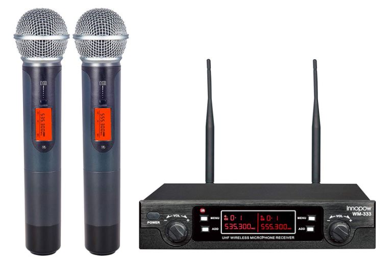 Innopow 80-Channel Dual UHF Wireless Microphone for church